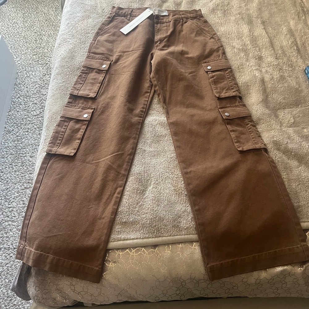 Naked Wardrobe Brown Wide Leg Pants